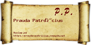 Prauda Patrícius névjegykártya